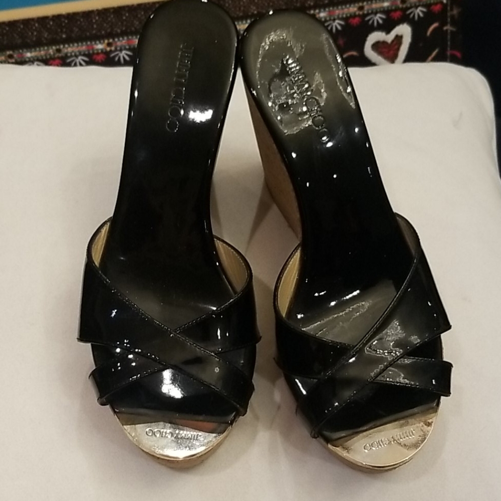 Jimmy choo black wedges